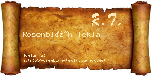 Rosenblüh Tekla névjegykártya